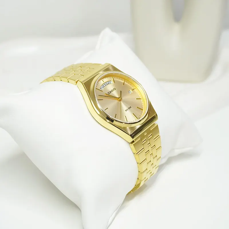 Casio Japan Enticer Champagne Dial Day-Date Men's Watch- MTP-B146G-9AV